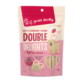 Yours Drooly Double Delight Milk and Strawberry 150g