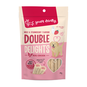 Yours Drooly Double Delight Milk and Strawberry 150g